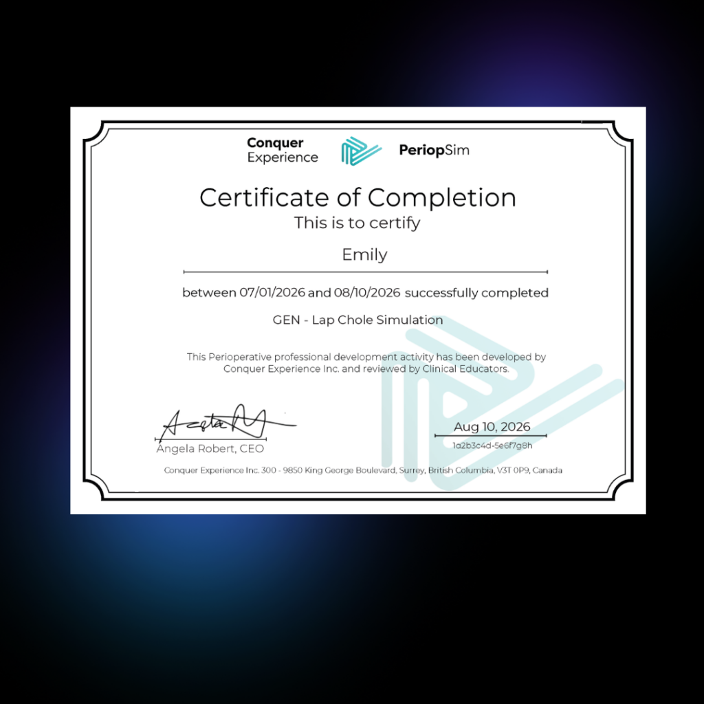 2026 PeriopSim Certificate of Completion